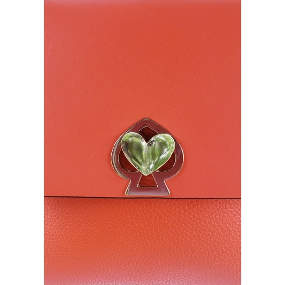 Kate Spade Orange Leather 2-in-1 Satchel or Crossbody Bag Detachable Chain Strap - Picture 3 of 15